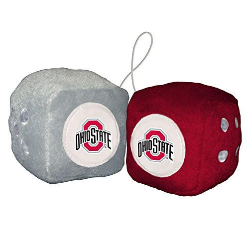 Fremont Die NCAA Ohio State Buckeyes 3 Fuzzy Dice 3 Team Colors Fremont Die NCAA Ohio State Buckeyes 3 Fuzzy Dice 3 Team Colors