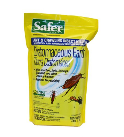 Safer Brand 51702 Diatomaceous Earth Ant and Crawling Insect Killer 4 Pound Bag
