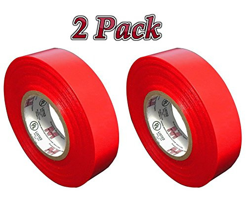 Vinyl Plastic Electrical Tape 7MIL X 3 4  X 60  PVC Red  Pkg of 2