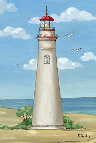 Toland Home Garden Marblehead Lighthouse 125 x 18 Inch Decorative Ohio Beach Summer Seagull Bird Garden Flag