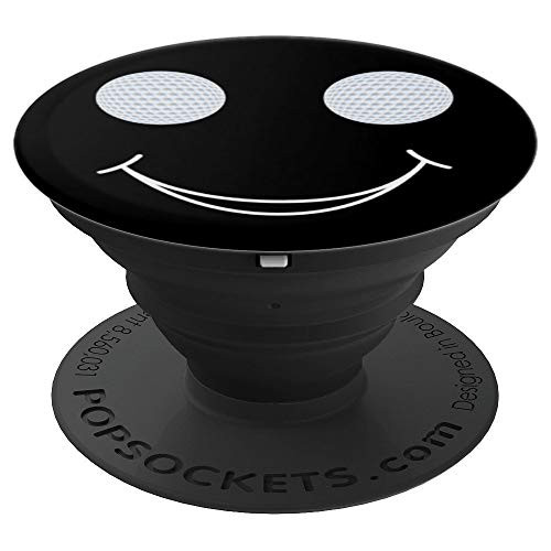smiley face happy white smiling golf ball funny cute design PopSockets Grip and Stand for Phones and Tablets