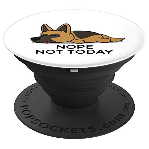 German Shepherd Dog Puppy Animal Lover White Background PopSockets Grip and Stand for Phones and Tablets