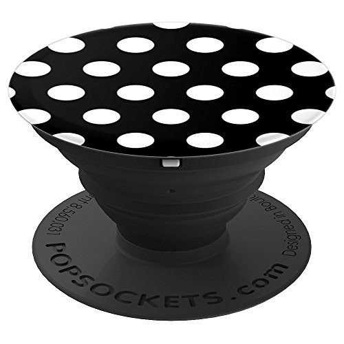 Polka Dot Colorful Black And White PopSockets Grip and Stand for Phones and Tablets