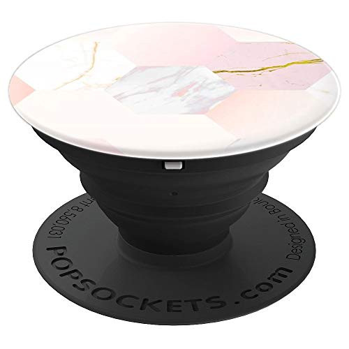 Cute Geometric Pattern Of Pink and Marble PopSockets Grip and Stand for Phones and Tablets
