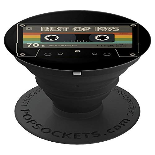 Best of 1975 Cassette Tape 44 Years Old Vintage 44th B day PopSockets Grip and Stand for Phones and Tablets