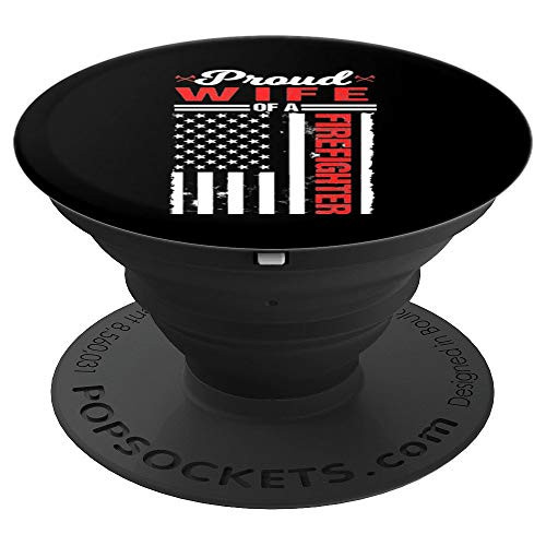Wife Of A Firefighter Vintage Thin Red Line Fireman Gift PopSockets Grip and Stand for Phones and Tablets
