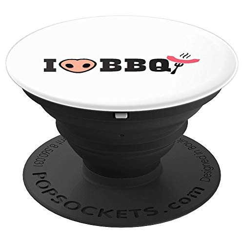 I love BBQ backyard funny grilling gift meat eater shirt PopSockets Grip and Stand for Phones and Tablets