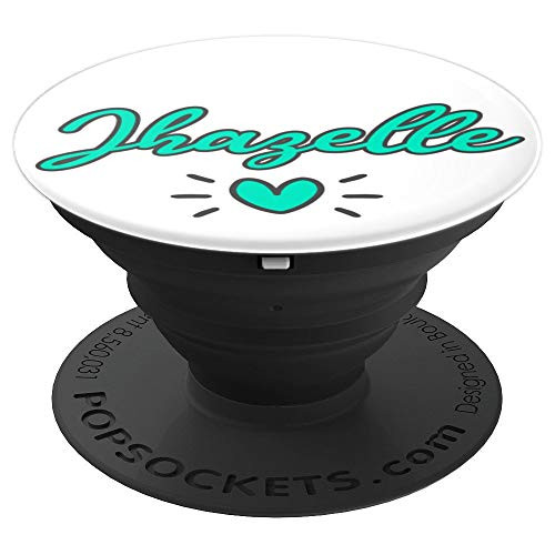 Jhazelle Name Personalized Cute Teal Heart Decorative Design PopSockets Grip and Stand for Phones and Tablets