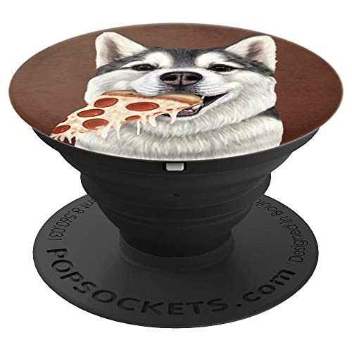 Husky eating pizza dog with a slice of pizza PopSockets Grip and Stand for Phones and Tablets Husky eating pizza dog with a slice of pizza PopSockets Grip and Stand for Phones and Tablets