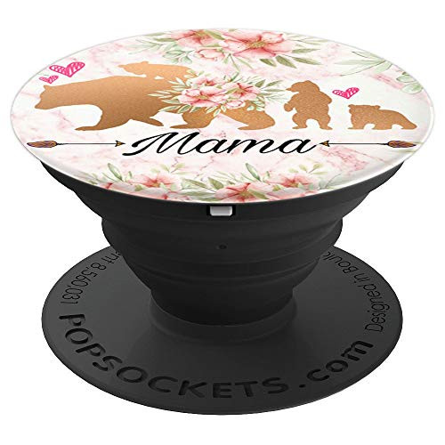 3 Kiddos MAMA Bear Gift for Mom Mom Bear Family 3 Kids PopSockets Grip and Stand for Phones and Tablets 3 Kiddos MAMA Bear Gift for Mom Mom Bear Family 3 Kids PopSockets Grip and Stand for Phones and Tablets