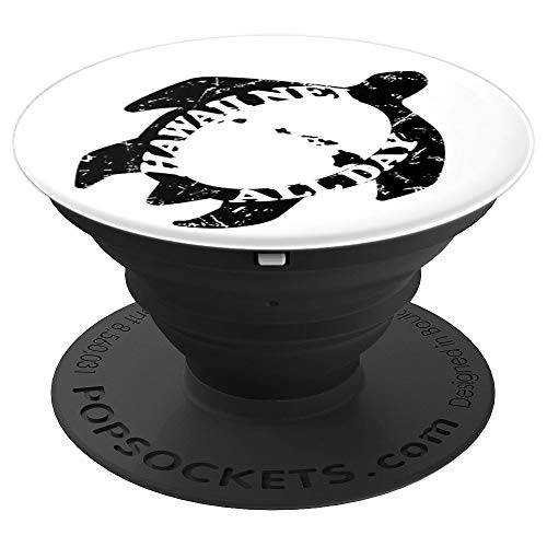 Honu Hawaiian Islands Black Ink by Hawaii Nei All Day PopSockets Grip and Stand for Phones and Tablets