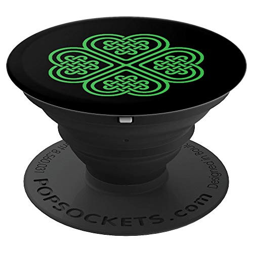 Shamrock Heart Celtic Knot Irish St Patricks Day PopSockets Grip and Stand for Phones and Tablets