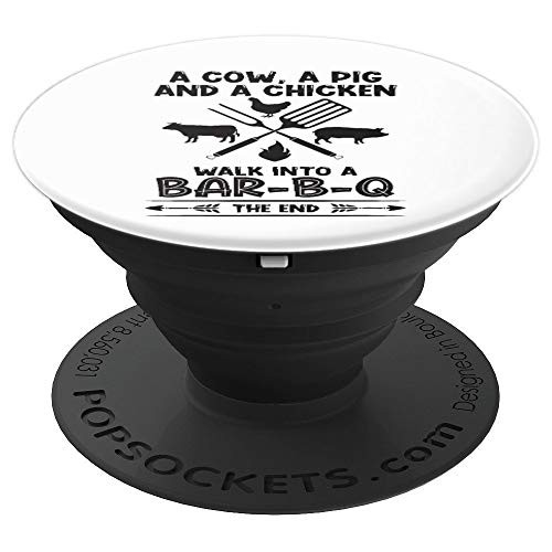 Cow pig chicken meat bbq backyard grill funny grilling gift PopSockets Grip and Stand for Phones and Tablets