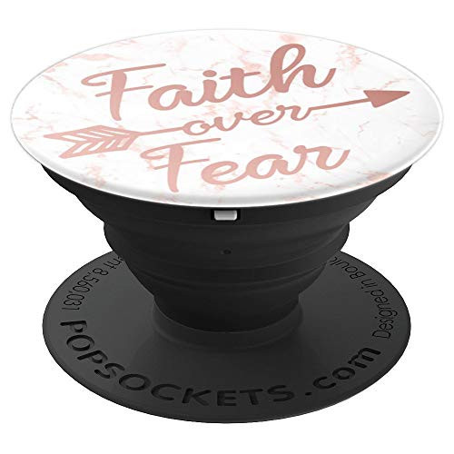 Faith Over Fear On Rose Background Timeless Gift PopSockets Grip and Stand for Phones and Tablets