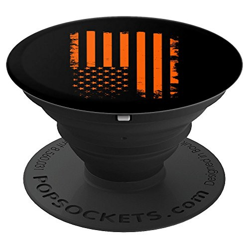 Distressed Orange American Flag Patriotic Halloween PopSockets Grip and Stand for Phones and Tablets