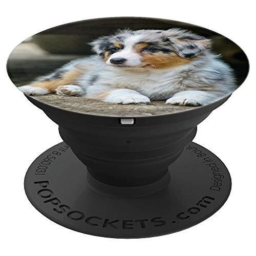 Australian Shepherd Pupppy Pop Cute Dog Aussie Mom Dad Gifts PopSockets Grip and Stand for Phones and Tablets