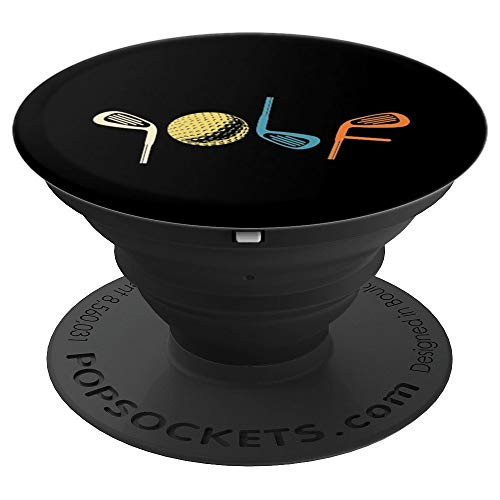 Golf Ball Club Retro Golfing Sports Golfer Gift PopSockets Grip and Stand for Phones and Tablets
