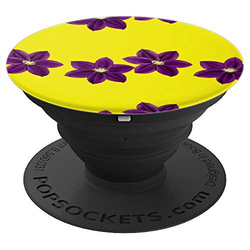 Purple Flowers Pattern Yellow Background Floral Design PopSockets Grip and Stand for Phones and Tablets Purple Flowers Pattern Yellow Background Floral Design PopSockets Grip and Stand for Phones and Tablets