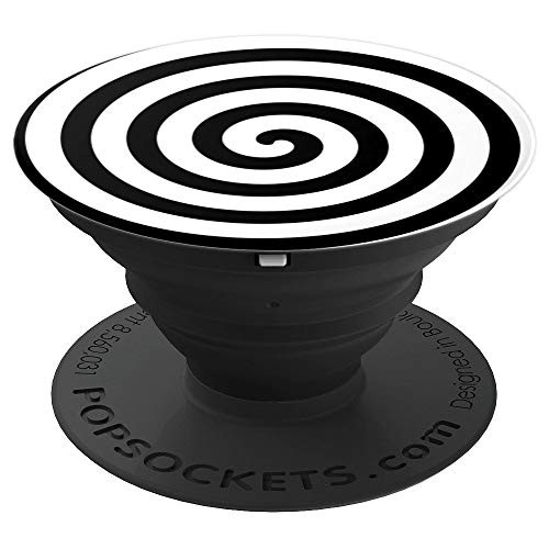 Spiral Black and White   Pattern Series PopSockets Grip and Stand for Phones and Tablets