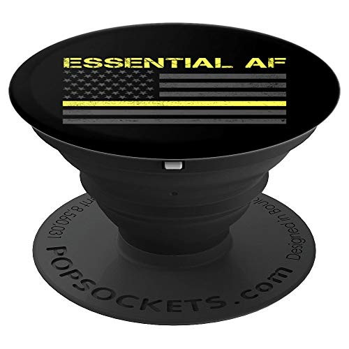 Essential 911 Police Dispatcher Thin Yellow Line Gift PopSockets Grip and Stand for Phones and Tablets