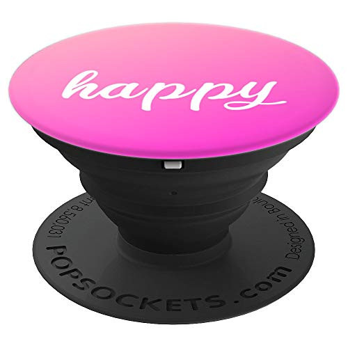 happy Pink Gradient Background PopSockets Grip and Stand for Phones and Tablets