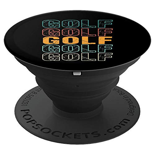 Golf Text Typography Retro Golfing Sports Golfer Gift PopSockets Grip and Stand for Phones and Tablets