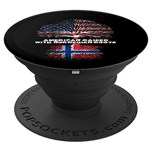 American Raised with Norwegian Roots Norway Gift PopSockets Grip and Stand for Phones and Tablets American Raised with Norwegian Roots Norway Gift PopSockets Grip and Stand for Phones and Tablets