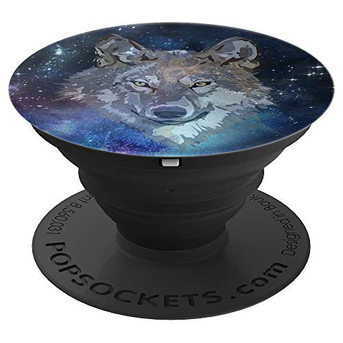 Wolf Design and Galaxy PopSockets Grip and Stand for Phones and Tablets