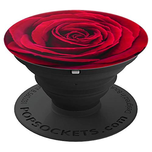 Red Rose Flower Floral PopSockets Grip and Stand for Phones and Tablets