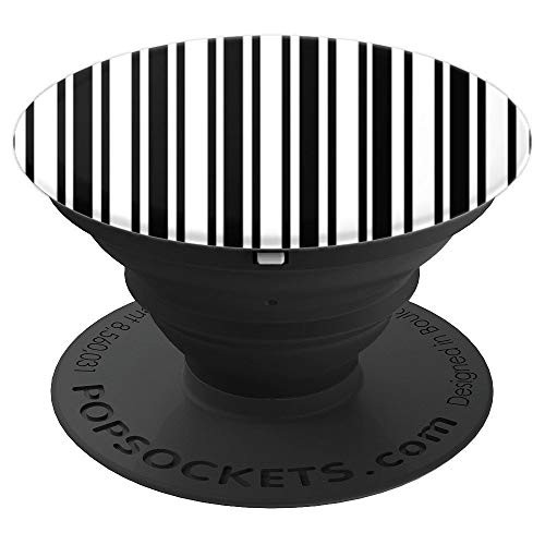 Black Decorative Stripes Design Pop Socket PopSockets Grip and Stand for Phones and Tablets