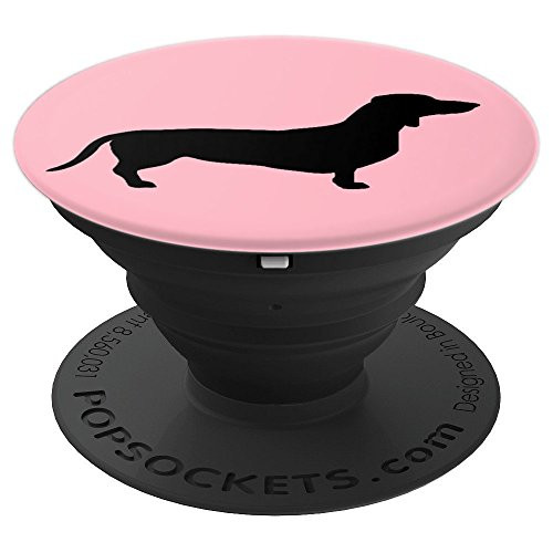 Dachshund Dog Pink Background Dachshund PopSockets Grip and Stand for Phones and Tablets