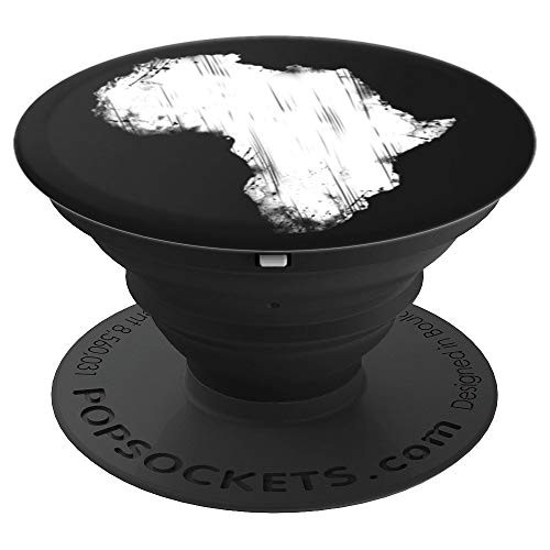 Africa Map Black Cell Phone Stand PopSockets Grip and Stand for Phones and Tablets