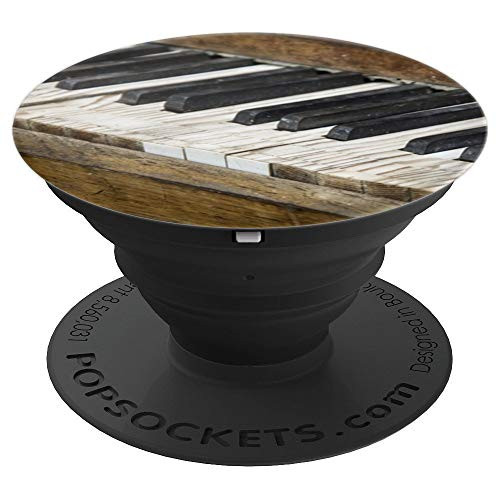 Piano Antique Piano Keys Black White Music Lovers Pianists PopSockets Grip and Stand for Phones and Tablets