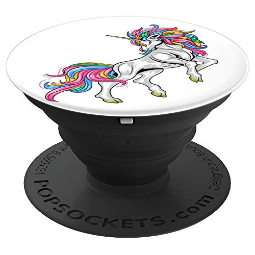 Cute Wild Unicorn with White Background PopSockets Grip and Stand for Phones and Tablets