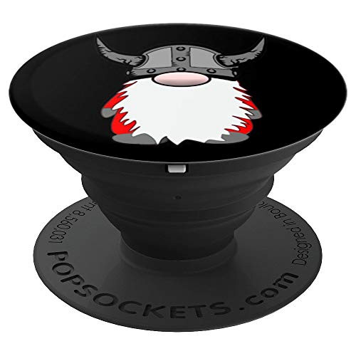 Cute Nordic Gnome Red Grey Viking Tomte Scandinavian Nisse PopSockets Grip and Stand for Phones and Tablets