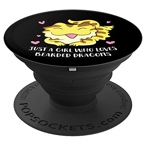 Just a Girl Who Loves Bearded Dragons Lizard Cute Lizard PopSockets Grip and Stand for Phones and Tablets