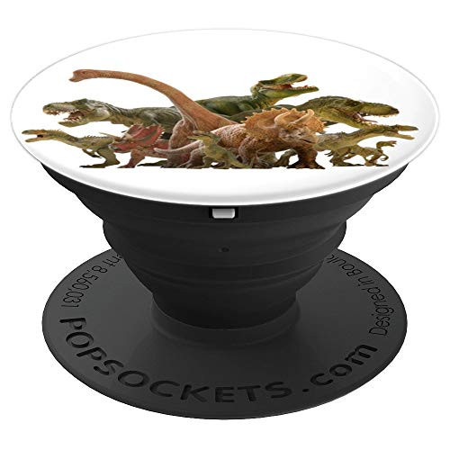 Dinosaur T Rex and Friends White Background PopSockets Grip and Stand for Phones and Tablets Dinosaur T Rex and Friends White Background PopSockets Grip and Stand for Phones and Tablets
