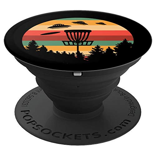 Funny Disc Golf   UFO   Gift Player Coach Retro PopSockets Grip and Stand for Phones and Tablets