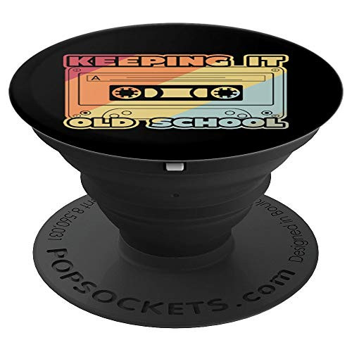 Cassette Tape Music Retro 80s Keeping It Old School Gift PopSockets Grip and Stand for Phones and Tablets