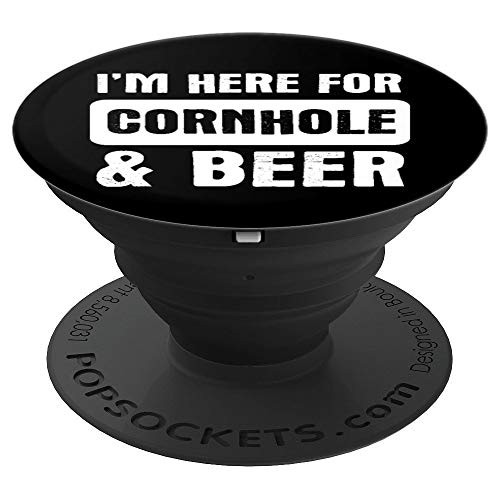 I m Here For Cornhole   Beer   Funny Bean Bag Toss Game PopSockets Grip and Stand for Phones and Tablets