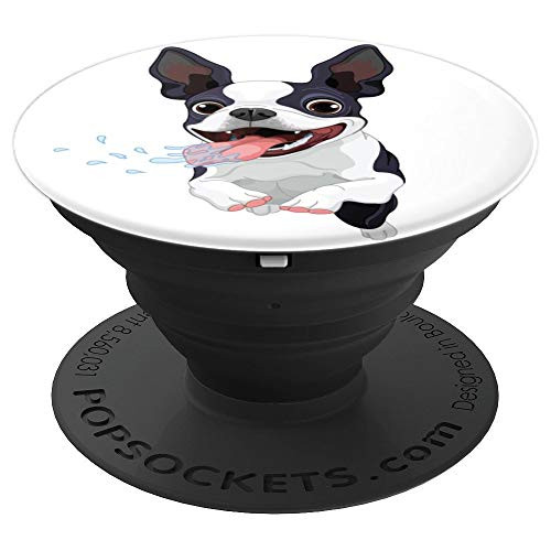 Boston Terrier Dog Funny Pop Boston Terrier Mom Dad Gift PopSockets Grip and Stand for Phones and Tablets
