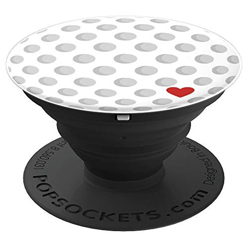 Golf Ball Heart Golfer Golfing PopSockets Grip and Stand for Phones and Tablets