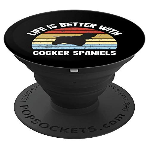 Retro Cocker Spaniel Dog Gift PopSockets Grip and Stand for Phones and Tablets
