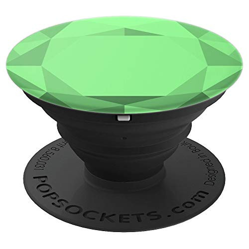 Mint green color background polygon geometry graphic PopSockets Grip and Stand for Phones and Tablets