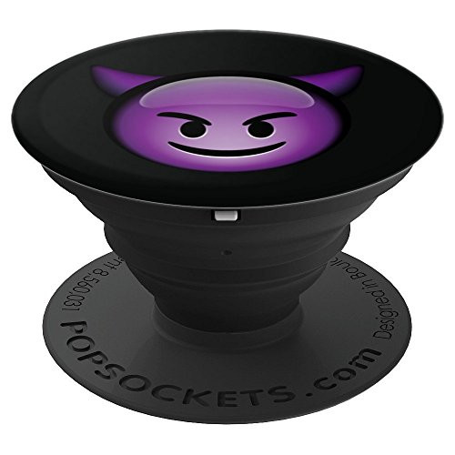 Cute Smiling Purple Devil Emoji PopSockets Grip and Stand for Phones and Tablets
