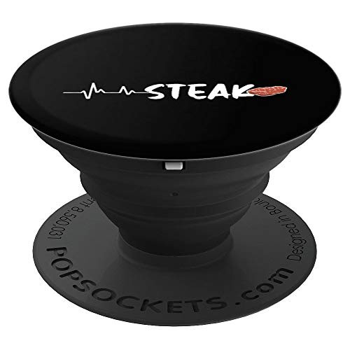 Steak heartbeat meat eater bbq backyard grilling gift PopSockets Grip and Stand for Phones and Tablets