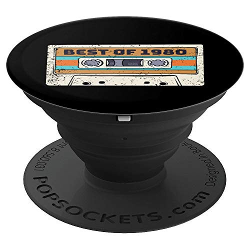 Vintage Best Of 1980 40th Birthday Cassette Retro Mixtape PopSockets Grip and Stand for Phones and Tablets