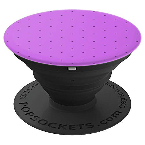 Dark Purple Polka Dots on Violet Background PopSockets Grip and Stand for Phones and Tablets