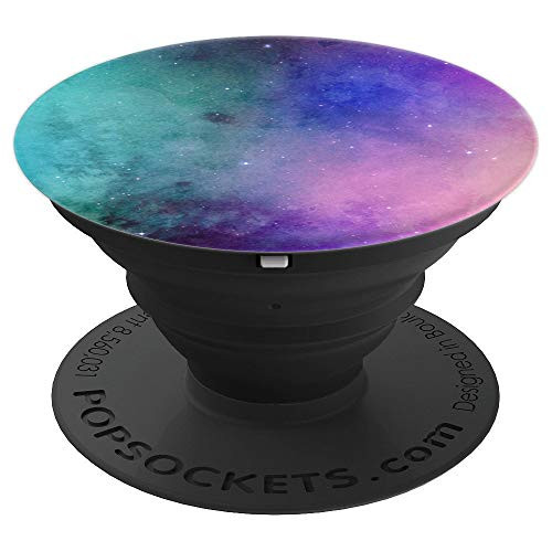 Teal Blue Purple Red Star Space Celestial Galaxy Watercolor PopSockets Grip and Stand for Phones and Tablets