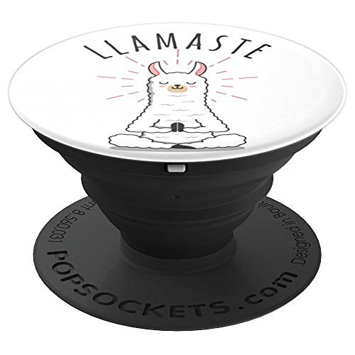 Llamaste Llama Funny Meditating Yoga Alpaca Boho Animals PopSockets Grip and Stand for Phones and Tablets